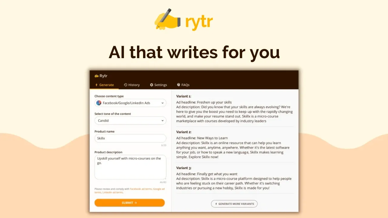 Rytr - AI-powered writing tool