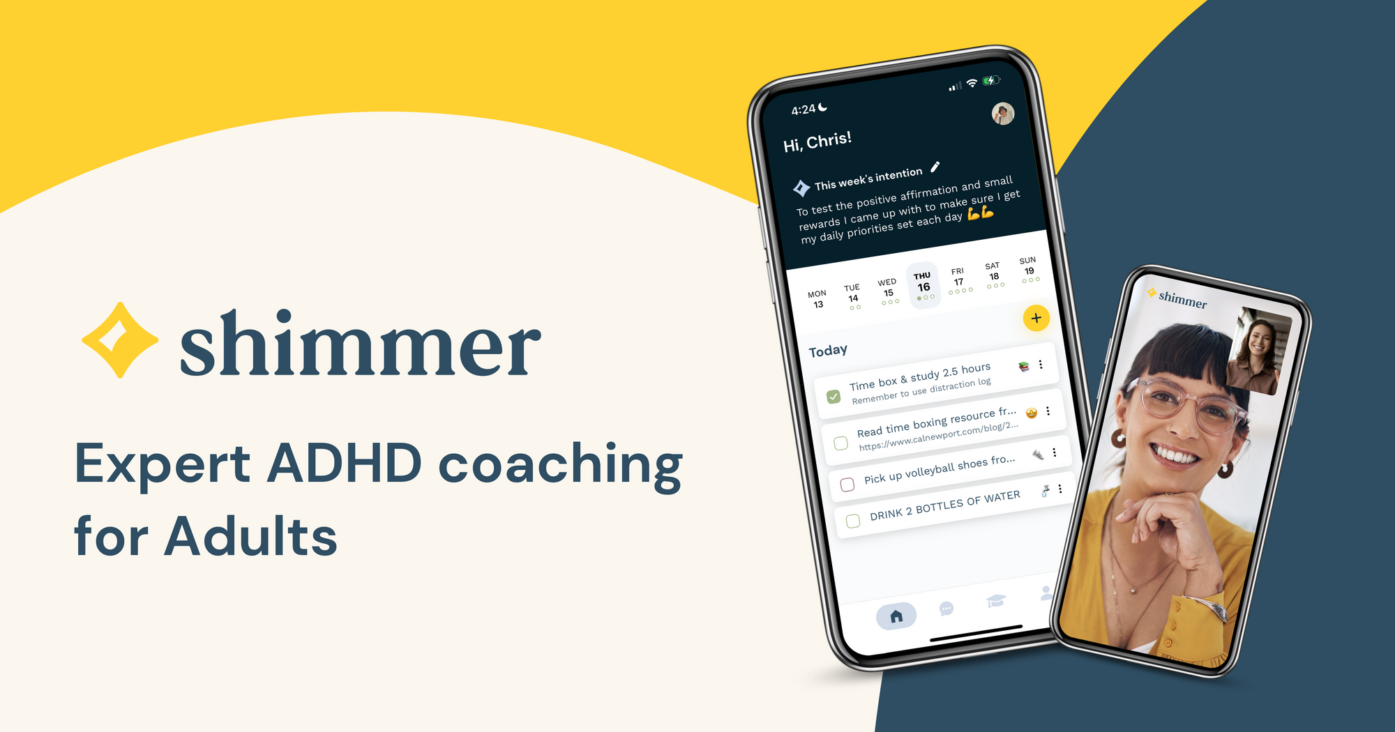 Shimmer - 1:1 ADHD coaching, 5-10X More affordable than alternatives