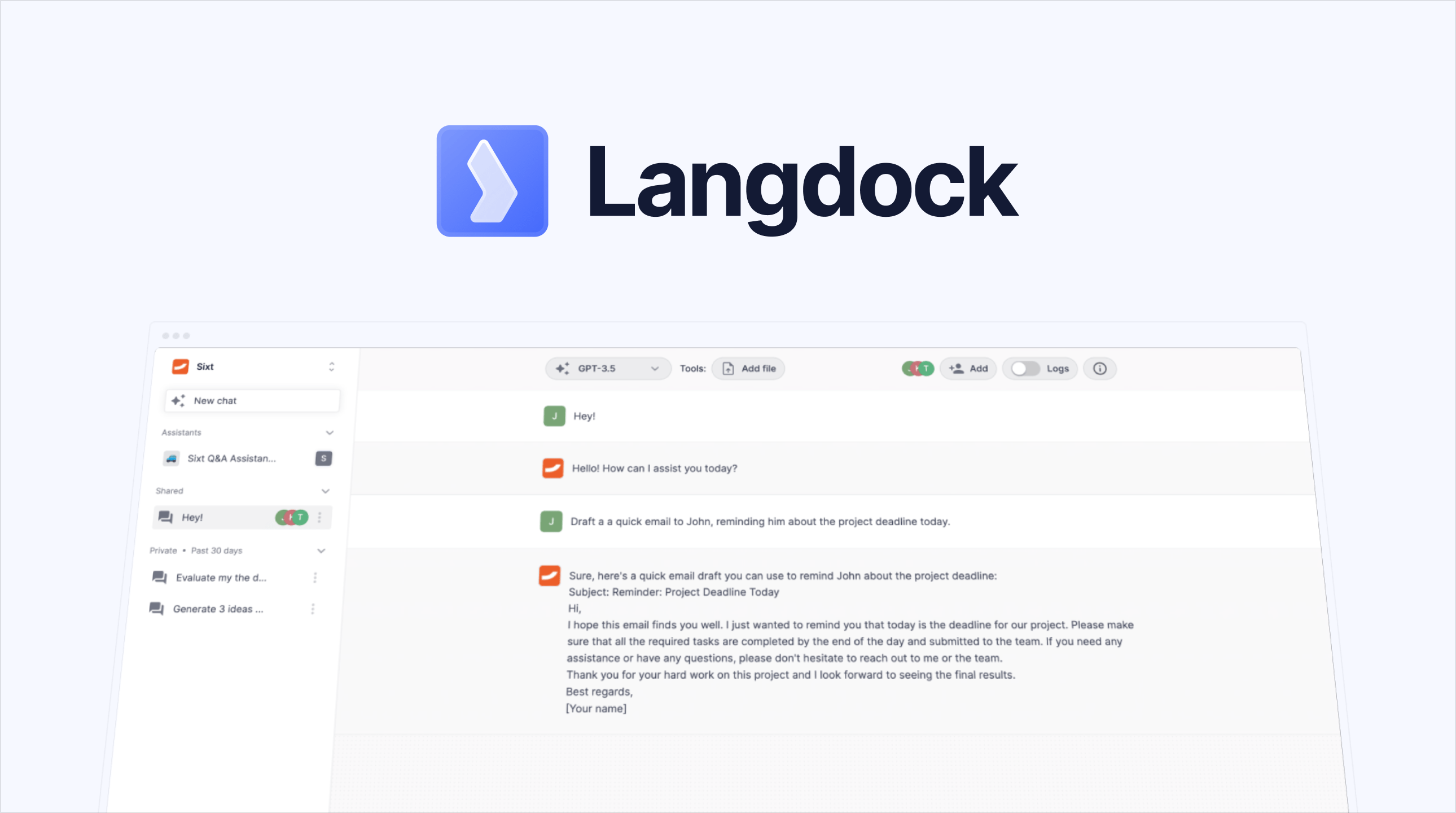 Langdock - GDPR-compliant ChatGPT for Teams