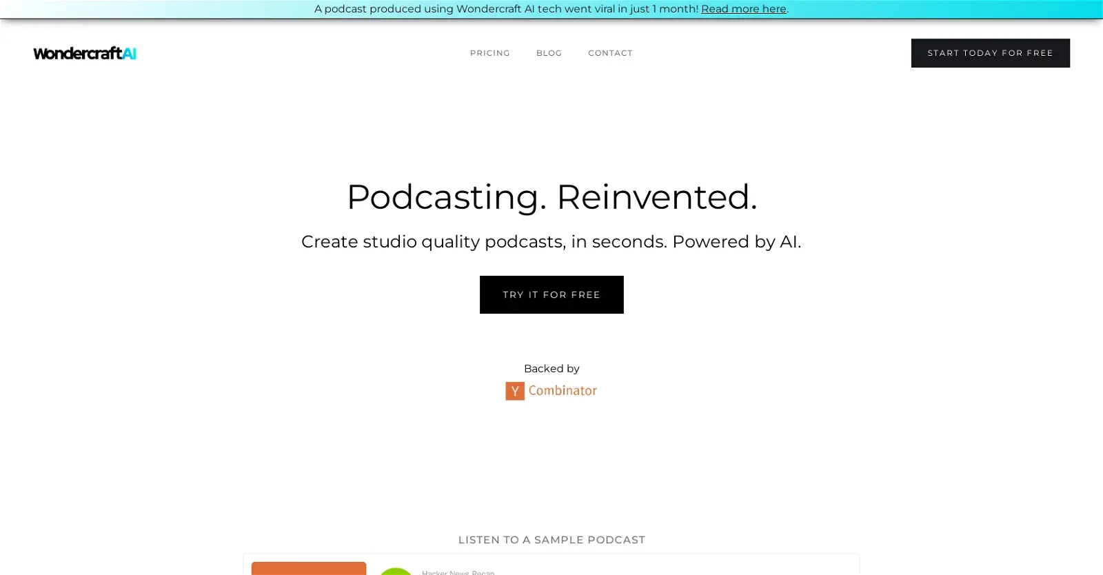 Wondercraft - Create professional-quality podcasts in seconds.
