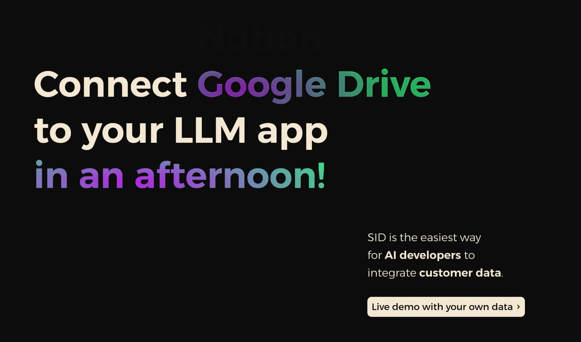 SID.ai - Connect Google, Notion & Email Data to LLMs