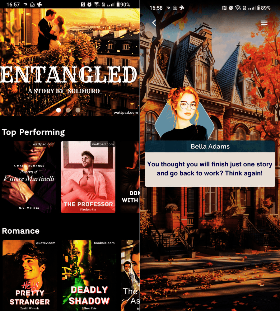 Wuri - AI app to read web stories as visual novels with images, videos, audio